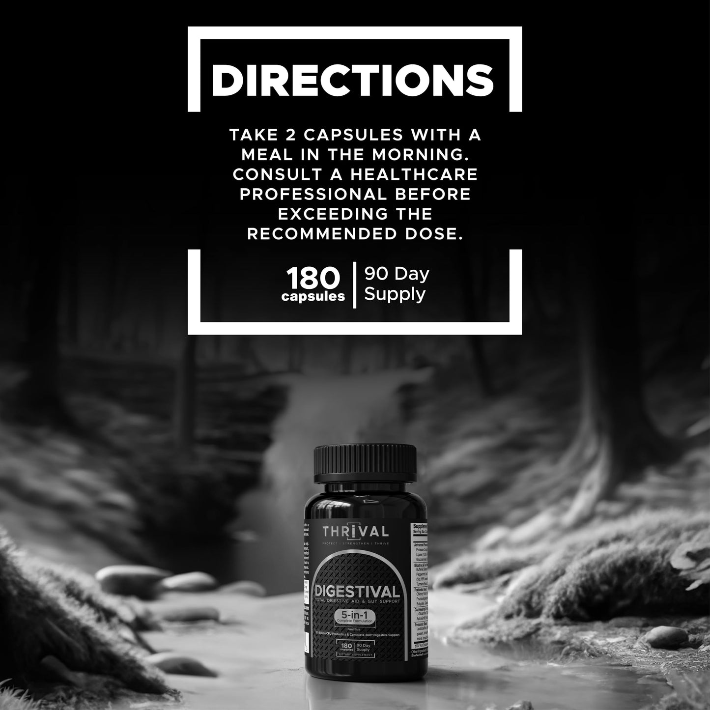 Digestival 5-in-1 Gut Health Formula – Probiotics, Enzymes, Prebiotics & Bloat Relief