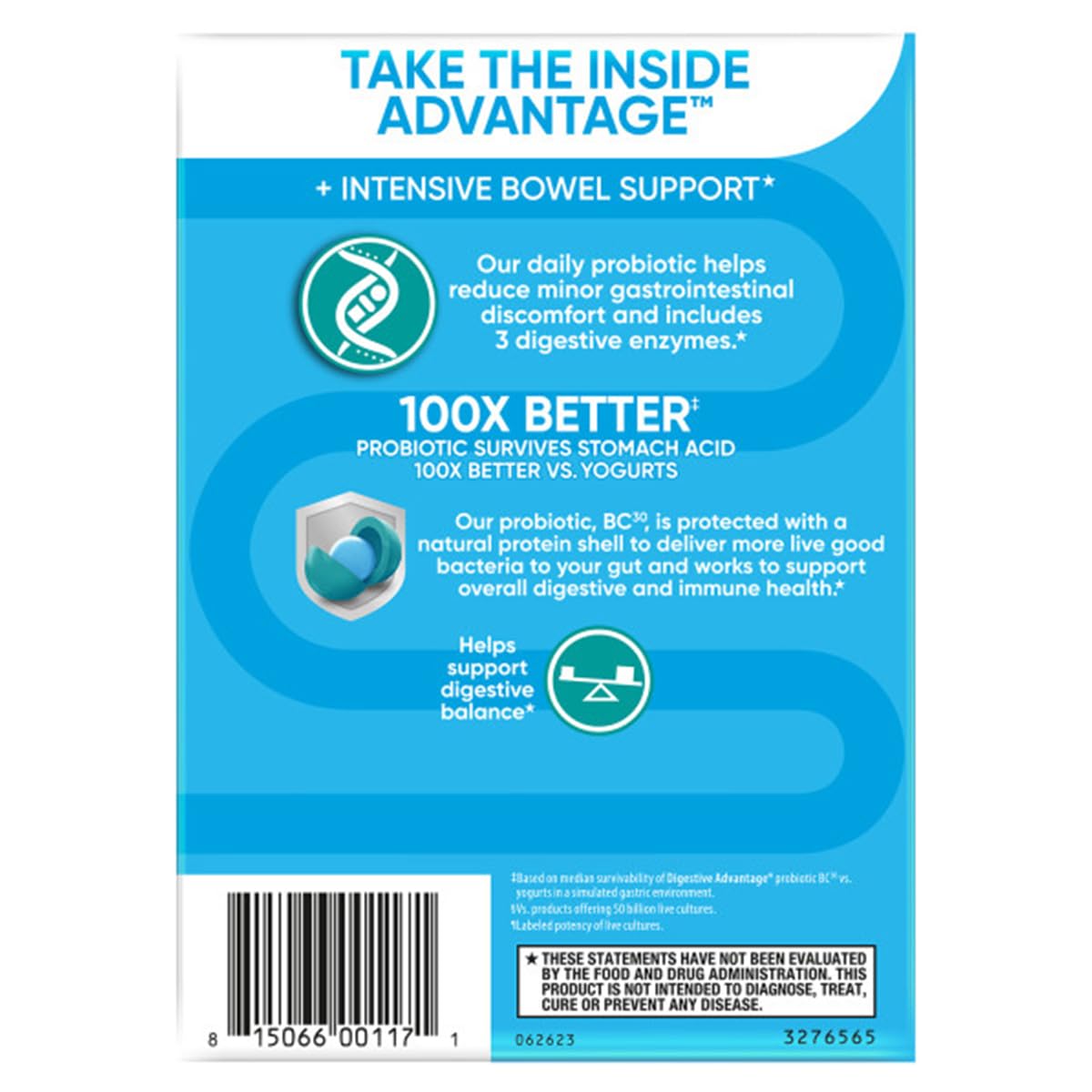 Digestive Advantage IBS Probiotics + Enzymes – Intensive Bowel Support, 96 Capsules