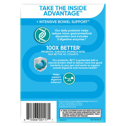 Digestive Advantage IBS Probiotics + Enzymes – Intensive Bowel Support, 96 Capsules
