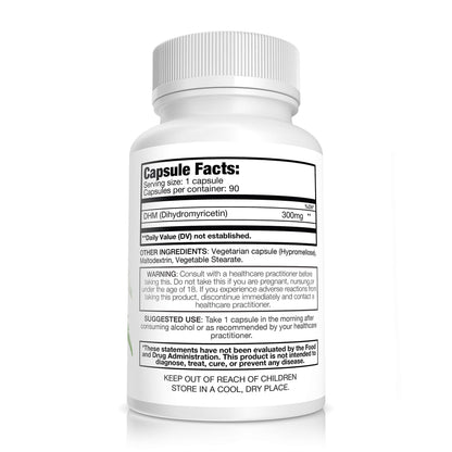 Pure Nootropics Dihydromyricetin (DHM) 300 mg Capsules | Hovenia Dulcis Extract | 90 Veg Cap Value Pack | Liver Health Support | After Alcohol Recovery | Party Smart