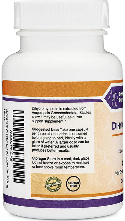 Dihydromyricetin DHM Liver Support | Hovenia Dulcis Extract 300mg - 30 Caps (Pack of 2)