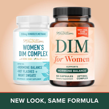 DIM Supplement for Women 250 mg | Estrogen Balance & Menopause Support | Gluten-Free | BioPerine | 60 Ct