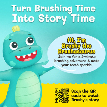 Kids Soft Bristle Dinosaur Toothbrush for Ages 2+ | Replaceable Head & Ergonomic Handle