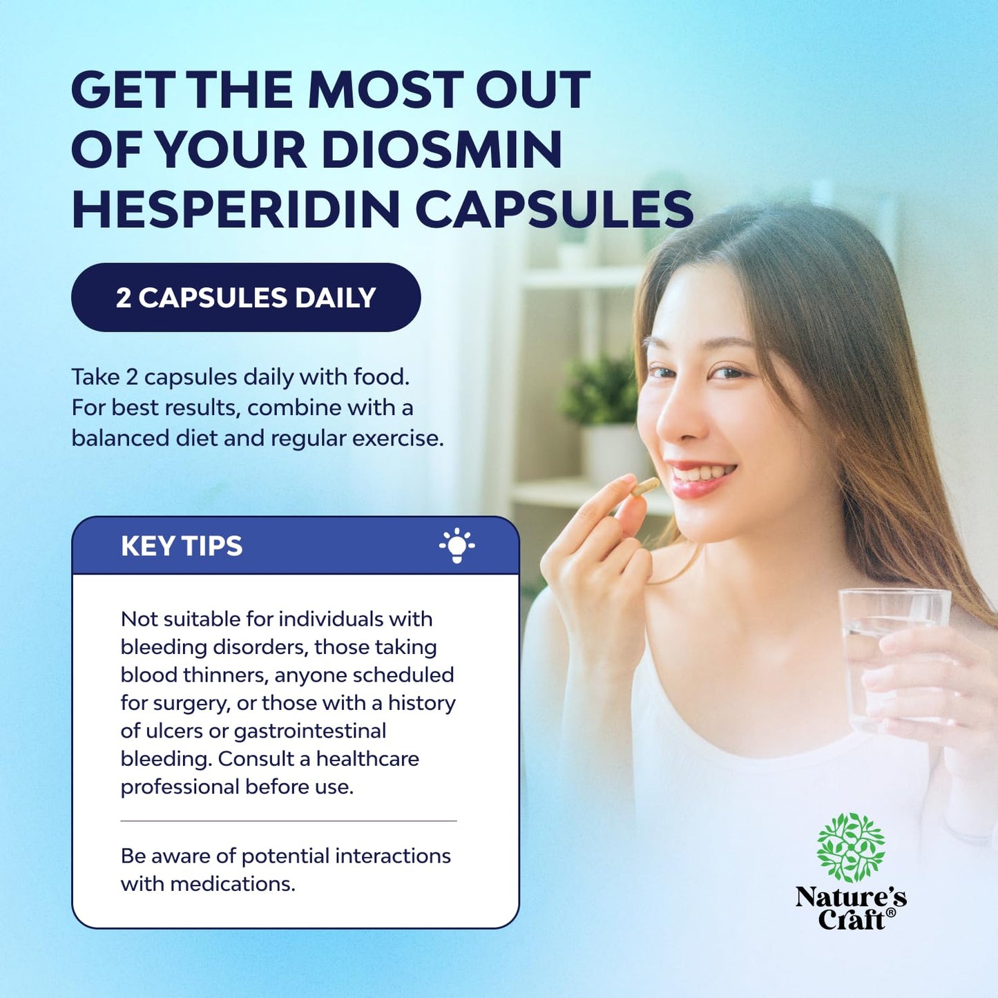 Diosmin Hesperidin 1000mg Complex for Circulation - Vein Support