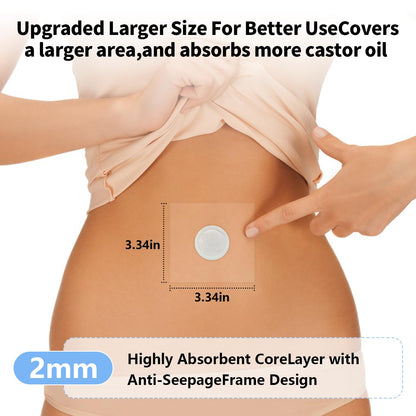 12PCS Castor Oil Patches - Transparent PU Film Belly Button Patches (Leak-Proof, Self-Adhesive, No Wash)