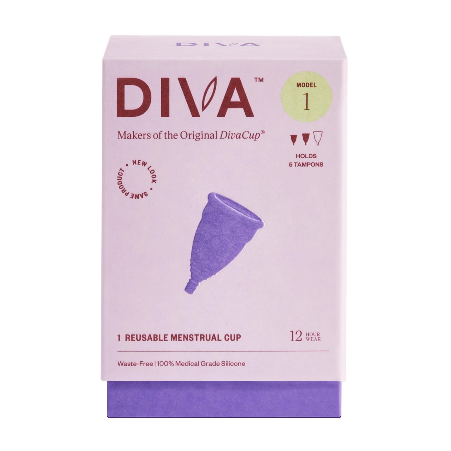 DIVA Cup Model 1 – Medical Grade Silicone Reusable Menstrual Cup for Medium to Heavy Flow | Up to 12 Hours