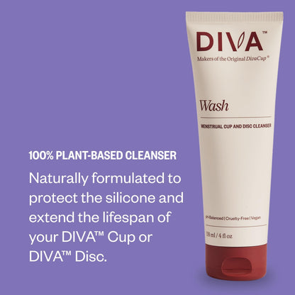 DIVA Wash: Plant-Based Menstrual Cup & Disc Cleanser — One-Drop Formula, Fresh Citrus (4 fl oz)