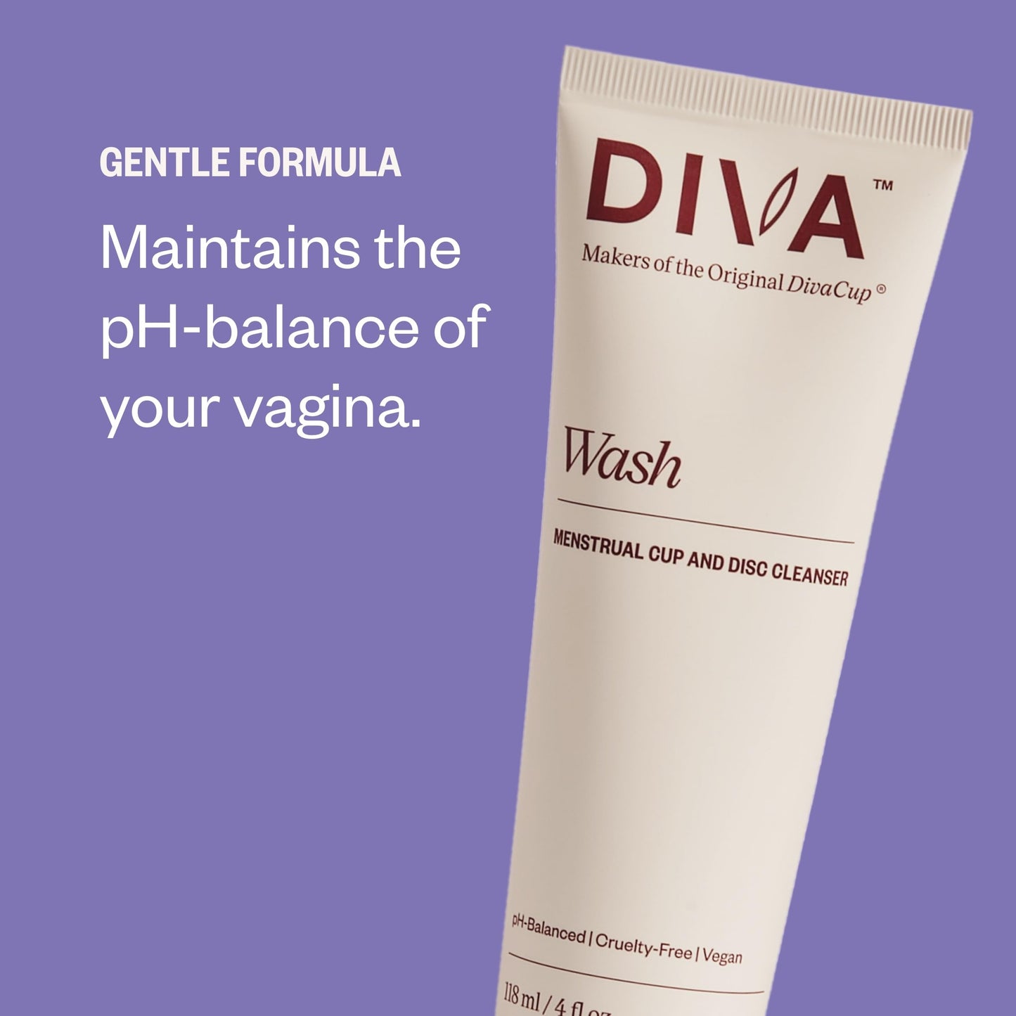 DIVA Wash: Plant-Based Menstrual Cup & Disc Cleanser — One-Drop Formula, Fresh Citrus (4 fl oz)