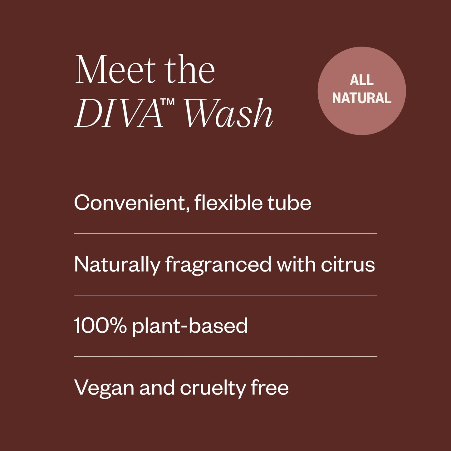 DIVA Wash: Plant-Based Menstrual Cup & Disc Cleanser — One-Drop Formula, Fresh Citrus (4 fl oz)