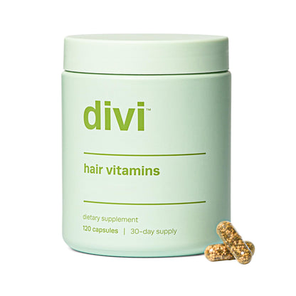 Divi Hair Vitamins for Women & Men – Biotin, Lustriva, 120 Count (30-Day Supply)
