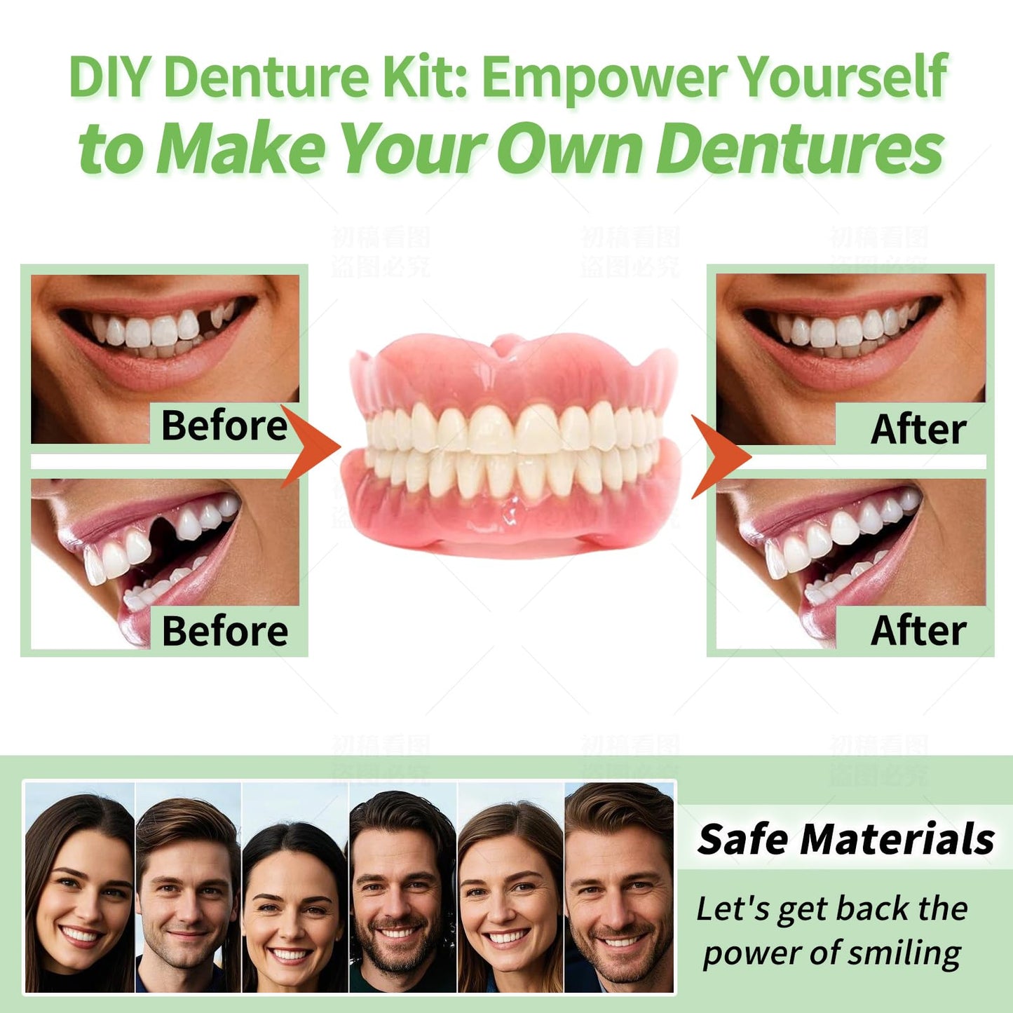 DIY Denture Kit – Comfort-Fit Top & Bottom Teeth (XX05)