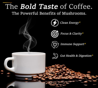 DLNIA Organic Mushroom Coffee with 12 Adaptogenic Mushrooms - Cordyceps, Lion's Mane & Turkey Tail