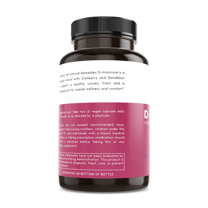 Thomas' All-Natural D-Mannose 1200mg with Cranberry & Dandelion | UTI Health Support | Vegan