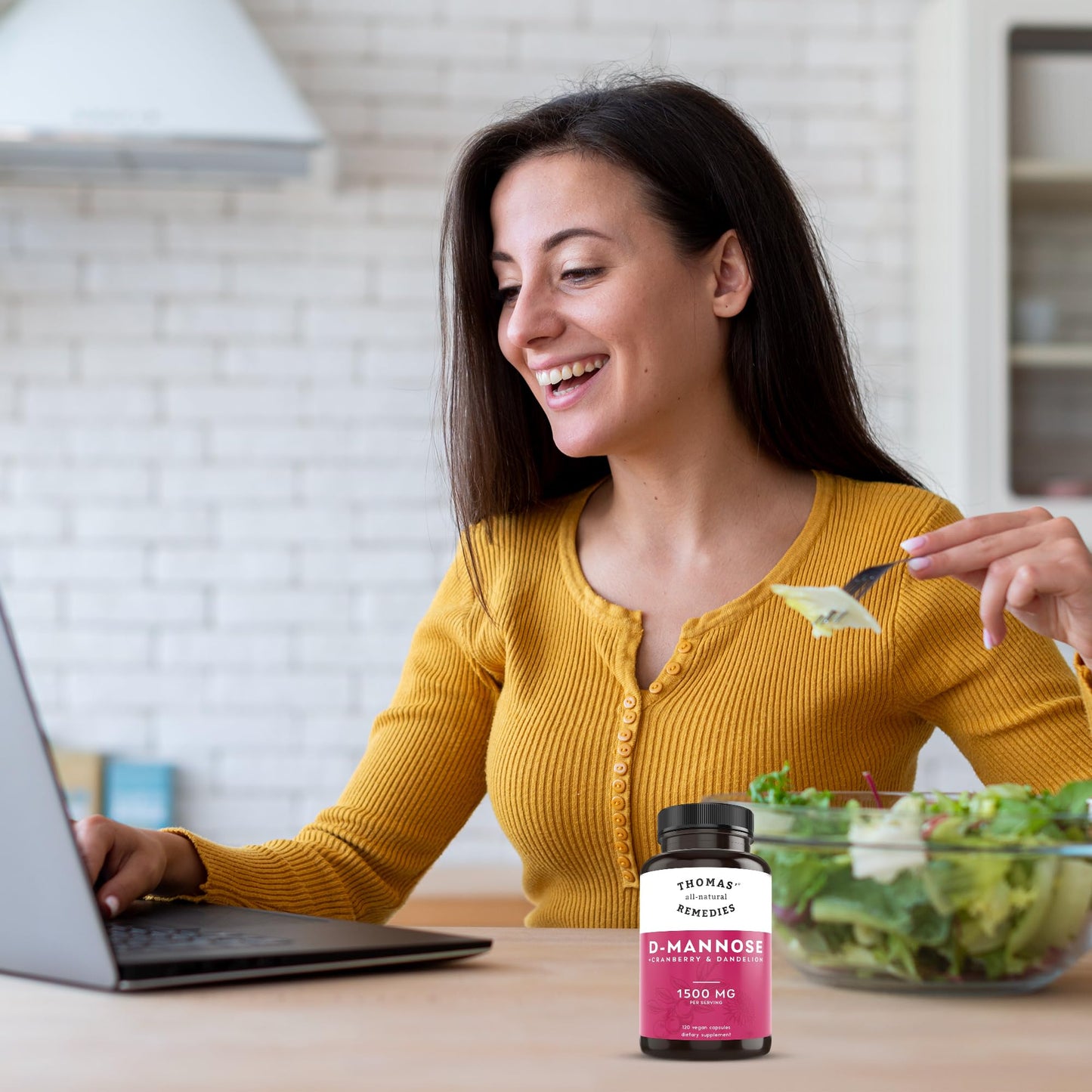 Thomas' All-Natural D-Mannose 1200mg with Cranberry & Dandelion | UTI Health Support | Vegan