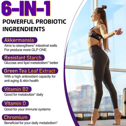 Dmeisy Akkermansia Probiotic - 300 Billion AFU, 60 Count | Gut Health & Immune Support