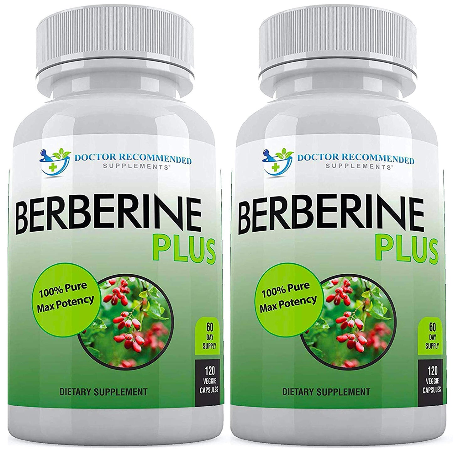 Berberine Plus 1200 mg | Doctor Recommended Supplements | 120 Veggie Capsules (Pack of 2)