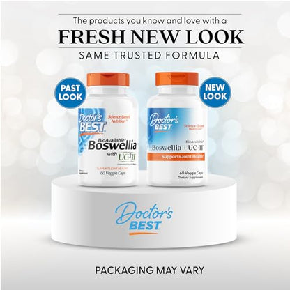 Doctor's Best BioAvailable Boswellia + UC-II – Joint Health, Non-GMO, Gluten Free, Soy Free