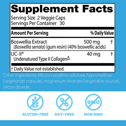 Doctor's Best BioAvailable Boswellia + UC-II – Joint Health, Non-GMO, Gluten Free, Soy Free