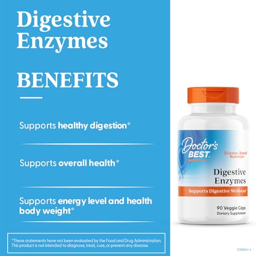 Doctors Best Digestive Enzymes | Supports Digestive Wellness | Non-GMO | Vegetarian 90 Veggie Caps