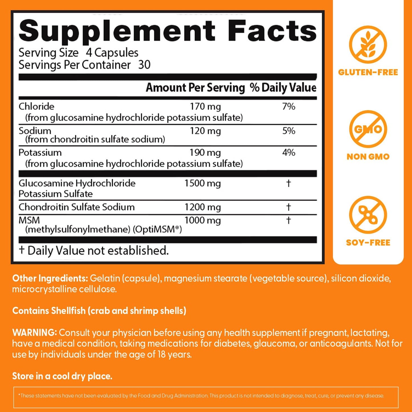 Doctor's Best Glucosamine Chondroitin MSM with OptiMSM | Joint Health Support