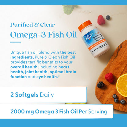 Doctor's Best Purified & Clear Omega-3 Fish Oil – Goldenomega, 120 Softgels
