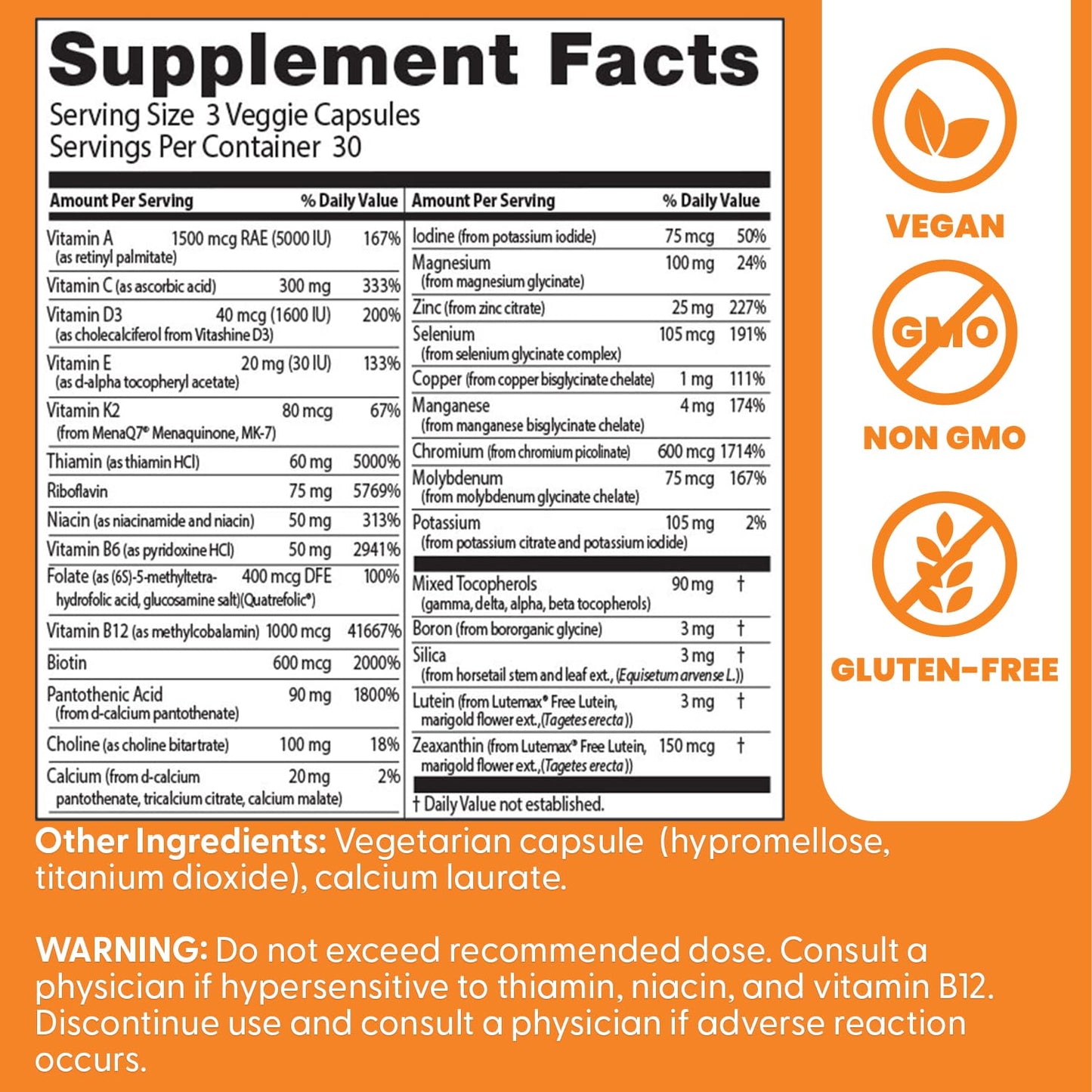 Doctor's Best Multi-Vitamin Mineral Complex – Non-GMO, Gluten-Free, Vegan (90 Veggie Capsules)