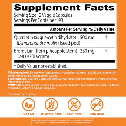 Doctor's Best Quercetin Bromelain – Immunity & Joint Support Capsule