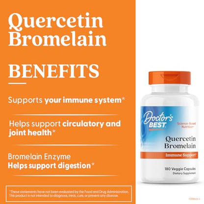 Doctor's Best Quercetin Bromelain – Immunity & Joint Support Capsule