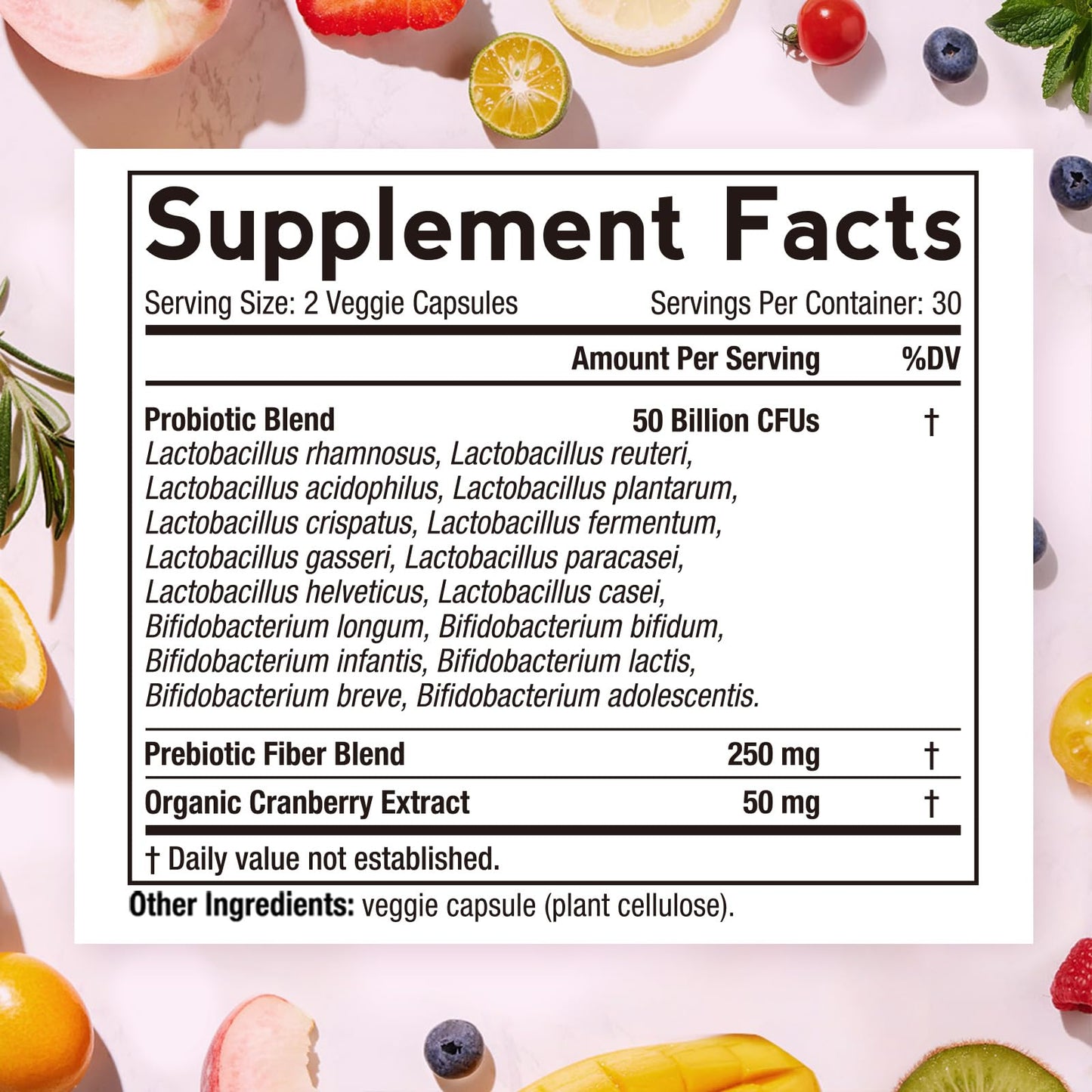 Doctor's Recipes Women's Probiotics | 50 Billion CFU, 16 Strains, Prebiotics & Cranberry | Shelf-Stable, Delayed Release | 120 Capsules (Pack of 2) | 60-Day Supply