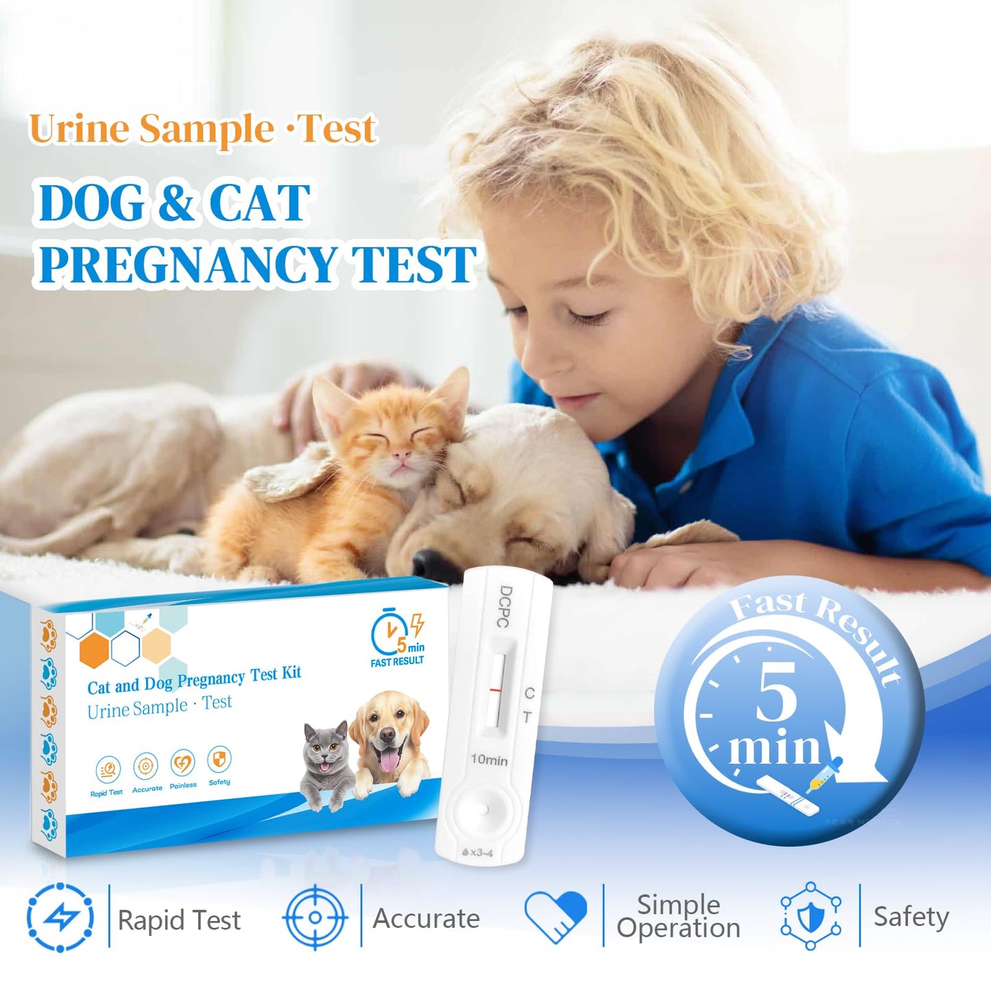 Dog & Cat Pregnancy Test Kit — At-Home Urine Test, 5-10 Min Results, 99% Accuracy