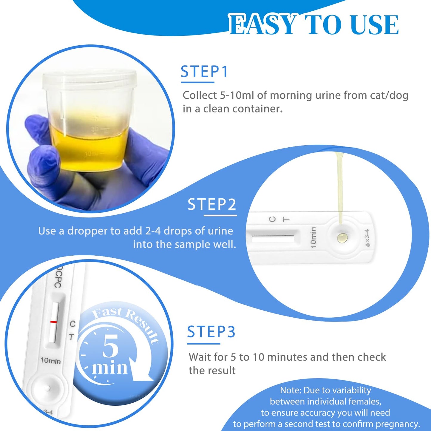 Dog & Cat Pregnancy Test Kit — At-Home Urine Test, 5-10 Min Results, 99% Accuracy