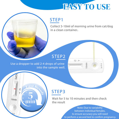 Dog & Cat Pregnancy Test Kit — At-Home Urine Test, 5-10 Min Results, 99% Accuracy