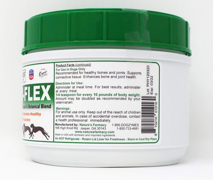 Dogzymes Phyto Flex – Glucosamine, Chondroitin, MSM & Hyaluronic Acid for Dogs (1 lb)