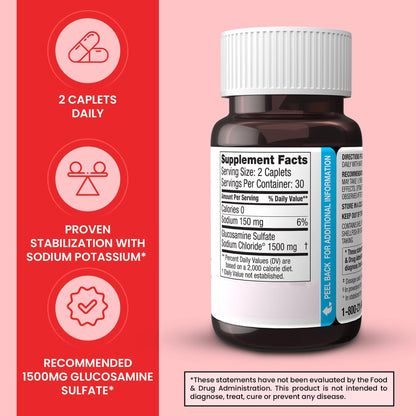 DONA Crystalline Glucosamine Sulfate 750 mg – Joint Health & Knee Comfort, 60 Count