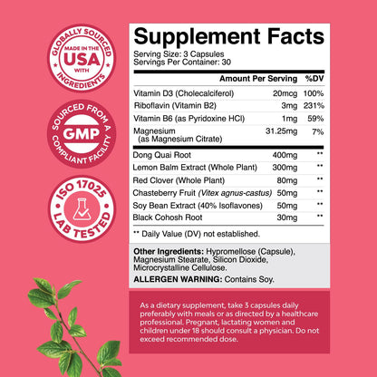 Complete Herbal Menopause Supplement for Women – Multibenefit Hormone Balance & Night Sweats