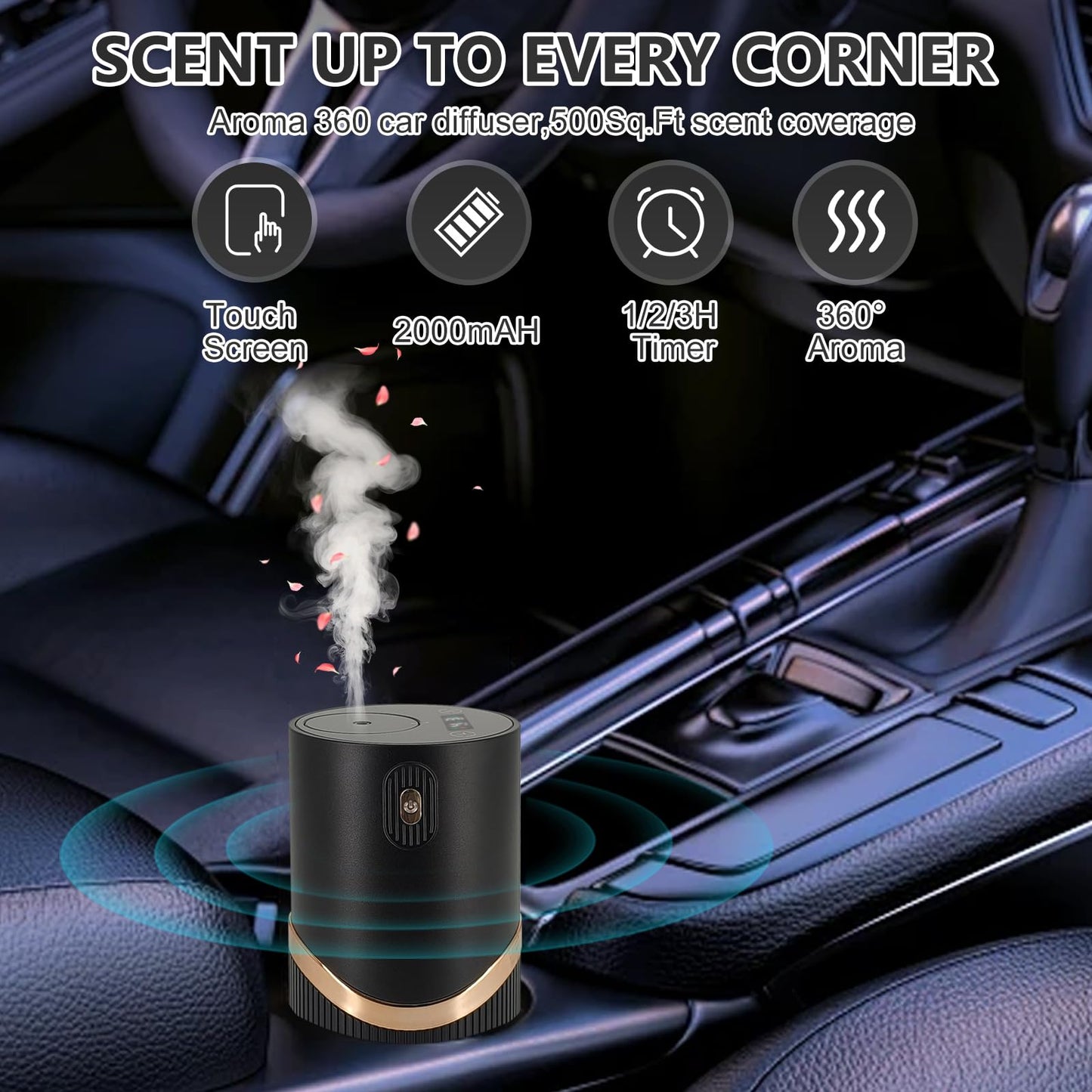 Dongzhen Waterless Car Essential Oil Diffuser — Dual-Mode Rechargeable Mini Diffuser for Home & Car