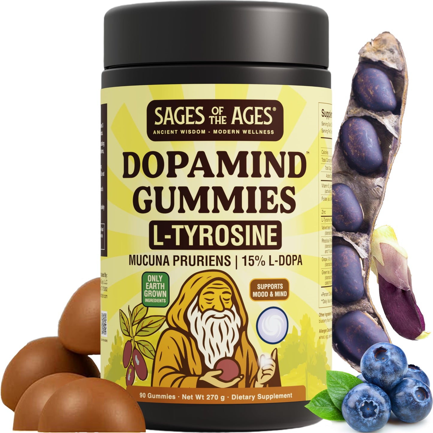 Sages Of The Ages DopaMind Gummies – Tyrosine Support for Focus & Mood
