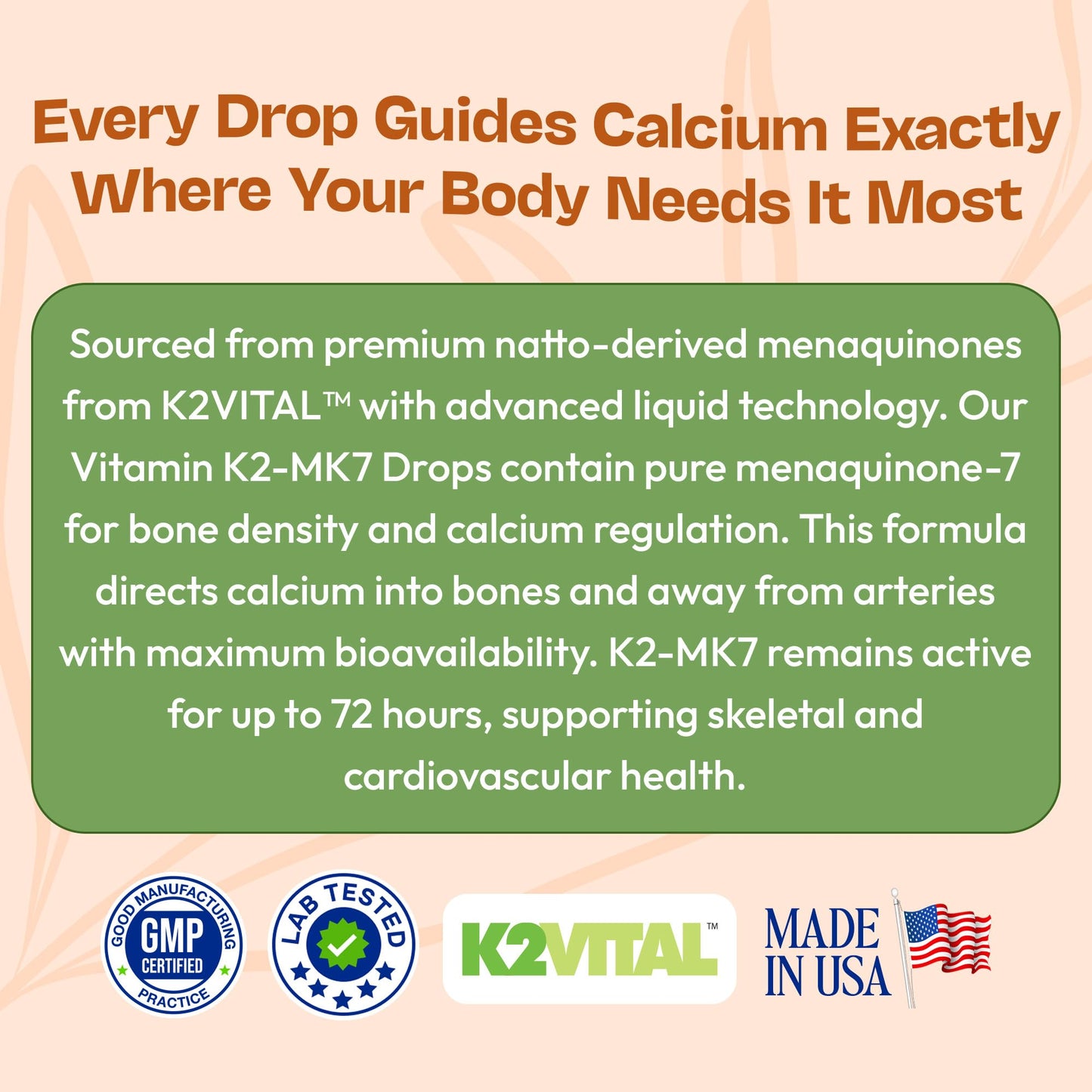 Vitamin K2 MK7 Liquid – 100 mcg, Vegan & Non-GMO, 60ml Berry Flavor | Bone & Cardiovascular Support