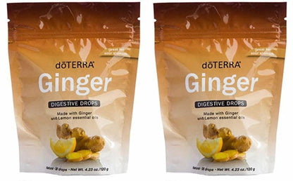 doTERRA Ginger Throat Digestive Drops 30-Count Bag (2 Pack) – On-The-Go Digestive Support
