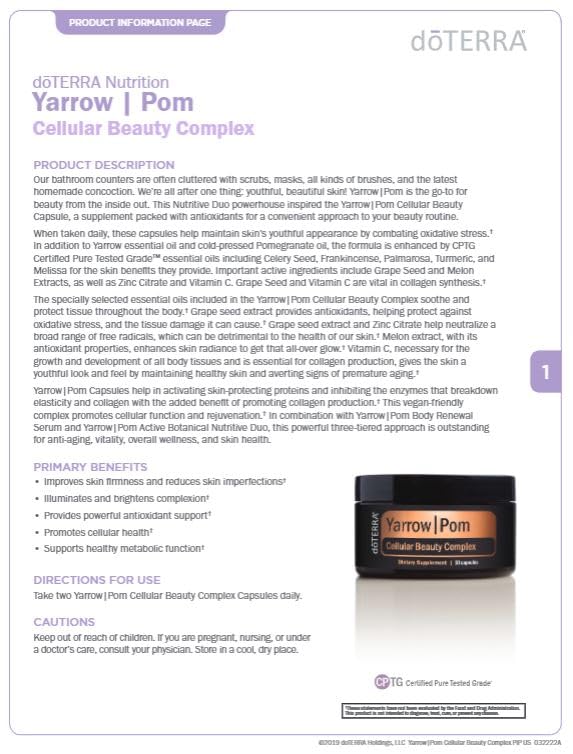 doTERRA Yarrow|Pom Capsules - Cellular Beauty Complex