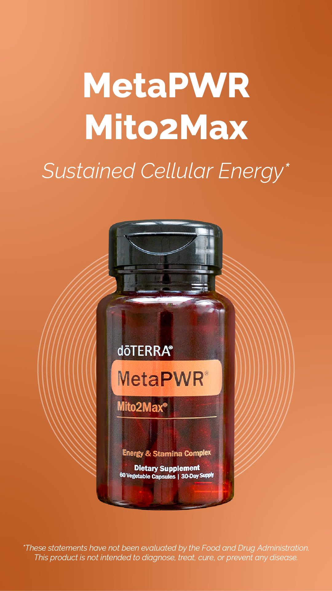 doTERRA MetaPWR Mito2Max Energy Supplement - 60 Capsules | Mitochondrial Health & Energy Support