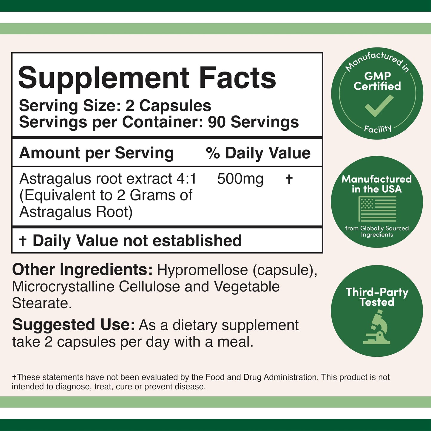 Double Wood Supplements Astragalus Immune Support 500mg – 180 Capsules Pack of 2 | Non-GMO, Gluten Free, Third-Party Tested