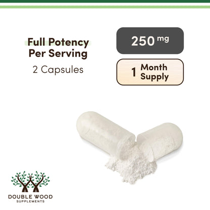 Double Wood NMN 250mg – 60 Capsules, 30 Servings, Gluten Free