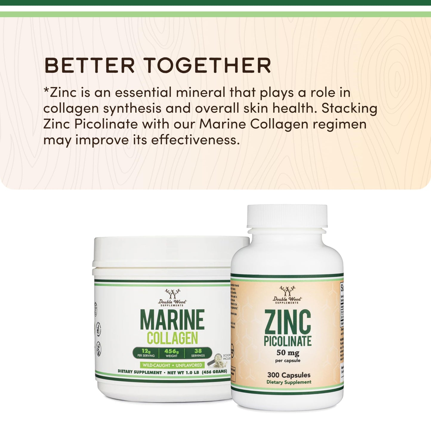 Marine Collagen Powder – Wild-Caught, Unflavored, Micronized (1 lb) | Double Wood