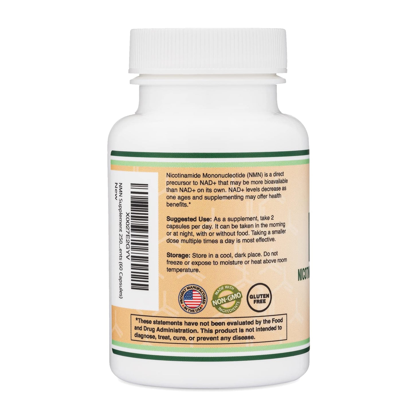Double Wood NMN 250mg – 60 Capsules, 30 Servings, Gluten Free