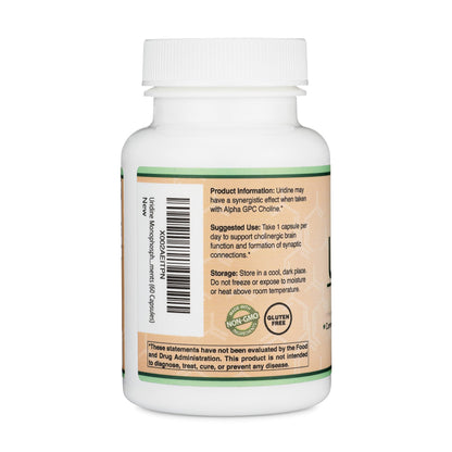 Uridine Monophosphate 300mg – Third-Party Tested (Choline Enhancer) | Double Wood (Pack of 2)