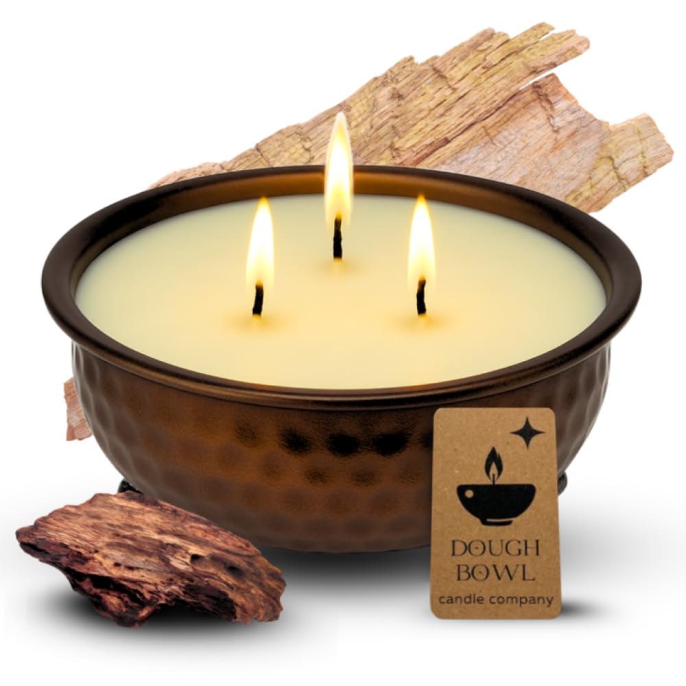Dough Bowl Candle Co. Mahogany Teakwood 3-Wick Scented Candle – Men Cave
