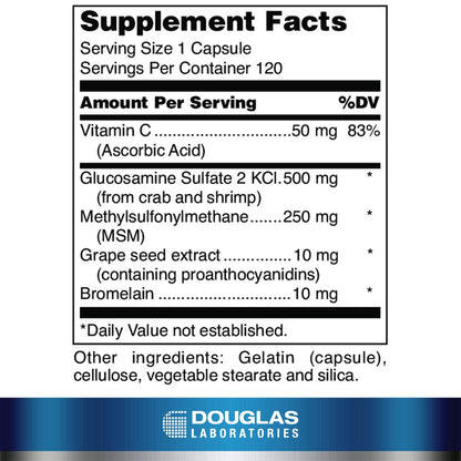 Douglas Laboratories Glucosamine + MSM Forte | Joint Health & Mobility Support | 120 Capsules