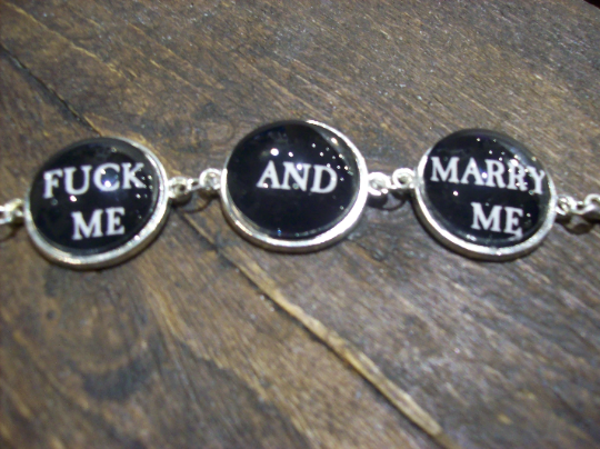 Bracelet, Floodland Sisters of Mercy inspired "Fuck Me And Marry Me Young"Gothic Witchy