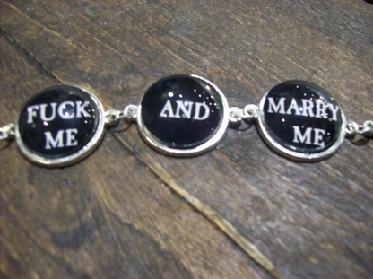 Bracelet, Floodland Sisters of Mercy inspired "Fuck Me And Marry Me Young"Gothic Witchy